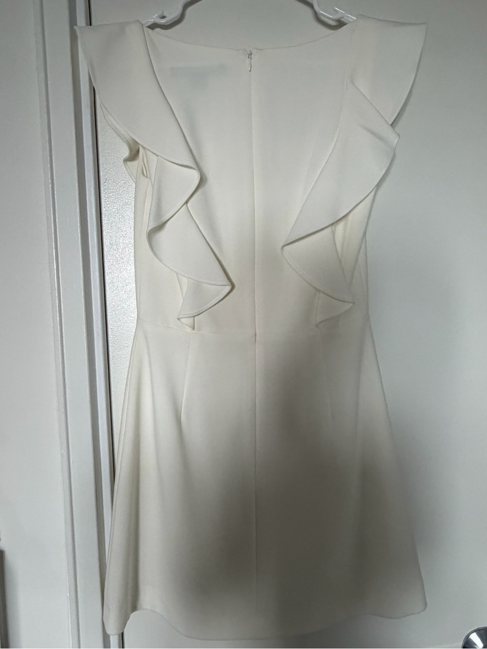 French Connection Cream Ruffle-Trim Mini Dress - Picture 3 of 3